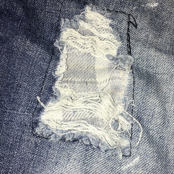 Distressed Blue Straight Leg Jeans. - Picture 3 of 5